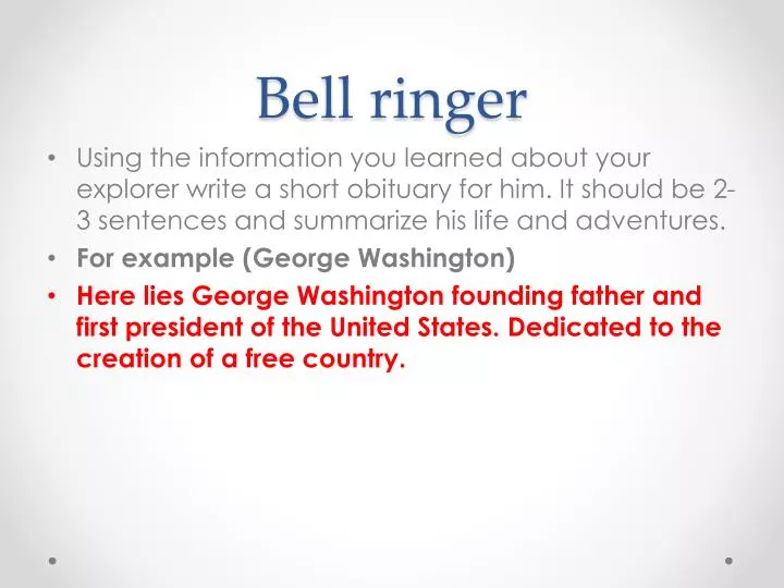 PPT Bell ringer PowerPoint Presentation, free download ID5374232