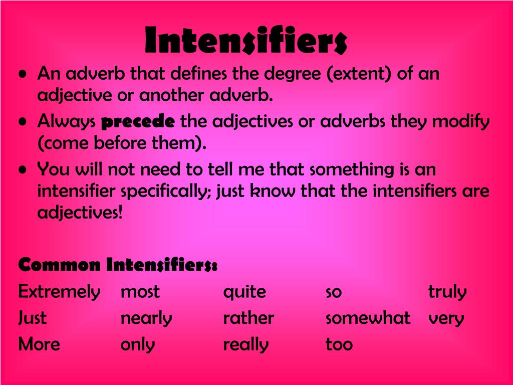 Just adverb. Intensifier в английском языке. Adverbs of degree таблица. Modifiers в английском. Adverbs of degree упражнения.
