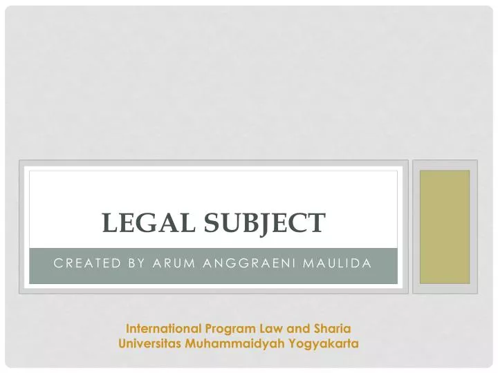 Examples Of Legal Subject