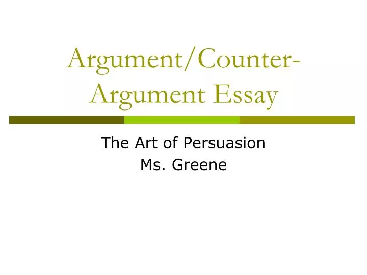 what is a counter argument in an essay