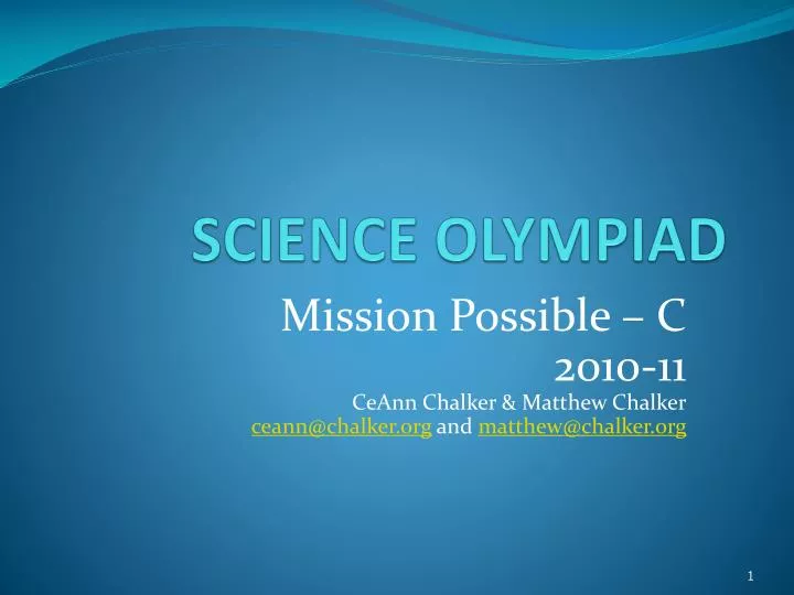 PPT SCIENCE OLYMPIAD PowerPoint Presentation, free download ID5378345