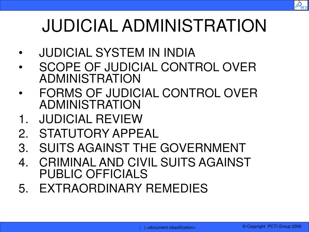 judicial control over administration