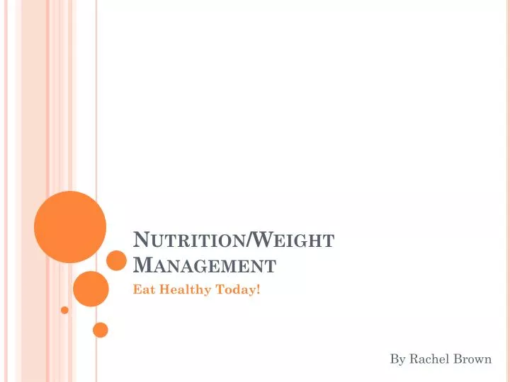 nutrition weight management n.