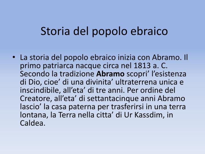 Storia Del Popolo Ebraico Riassunto PPT - Ebraismo PowerPoint Presentation - ID:5378902