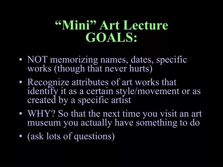 mini art lecture goals n.