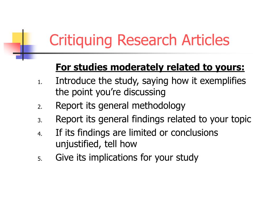 a guide to critiquing a research paper