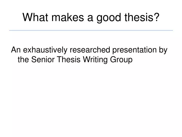 what makes a good master's thesis topic