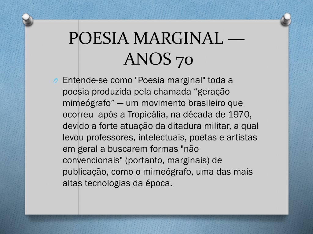 O Que é Poesia Marginal - FDPLEARN