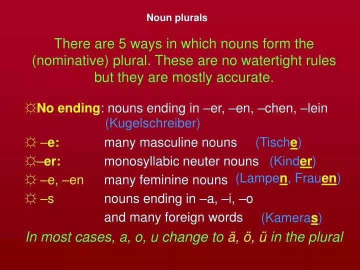 noun plurals n.