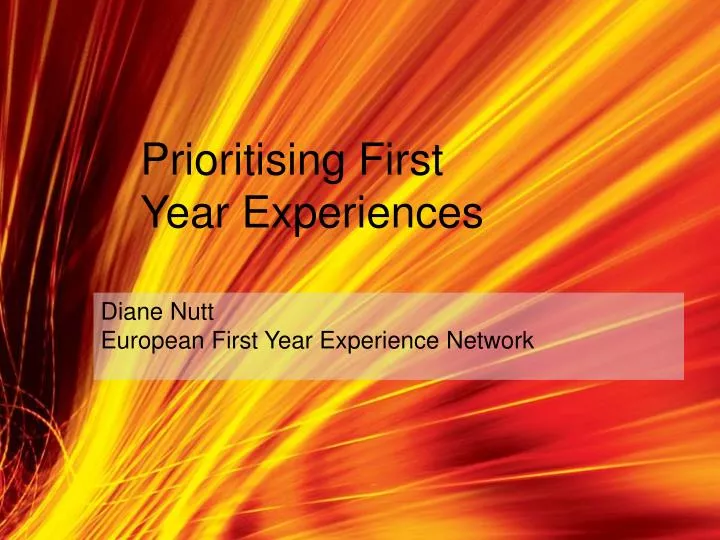 PPT Diane Nutt European First Year Experience Network PowerPoint