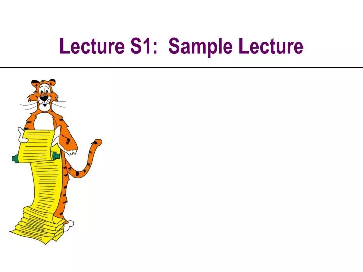 lecture s1 sample lecture n.