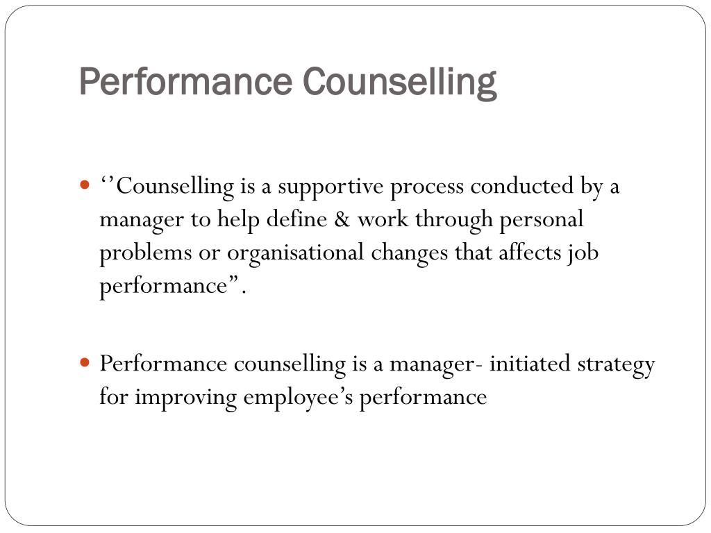 PPT - Performance Counselling PowerPoint Presentation, free download ...