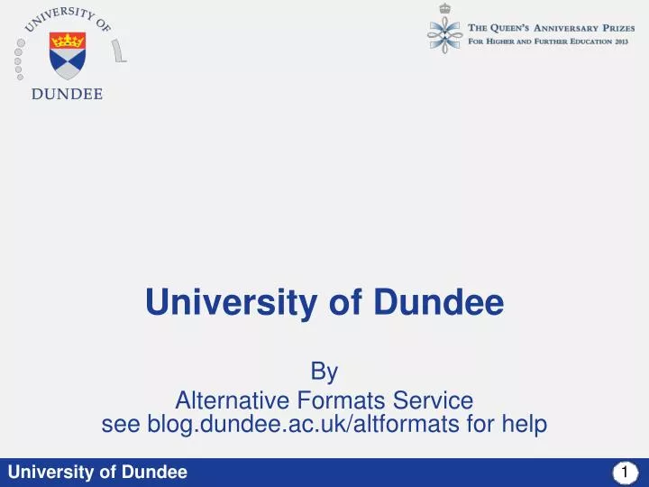 PPT - University of Dundee PowerPoint Presentation, free download -