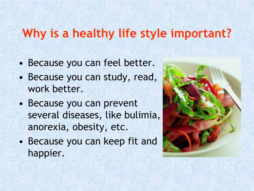 short presentation about healthy lifestyle
