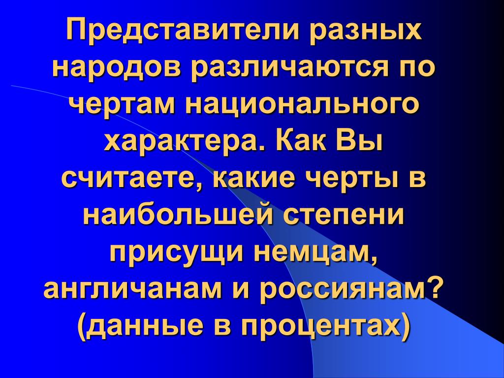 К проблеме национального характера