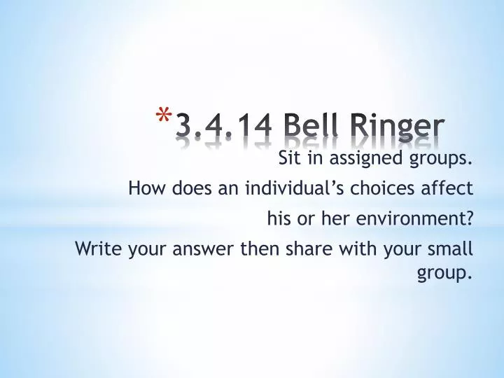 PPT 3.4.14 Bell Ringer PowerPoint Presentation, free download ID