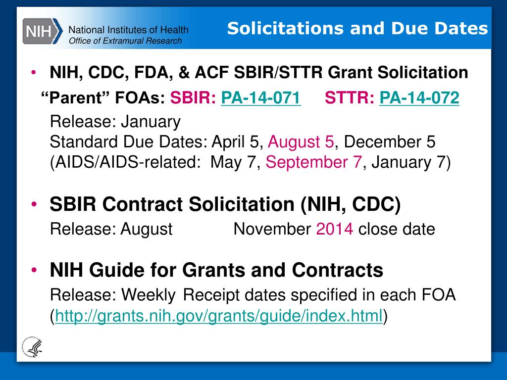 PPT Overview of the NIH SBIR/STTR Programs PowerPoint Presentation