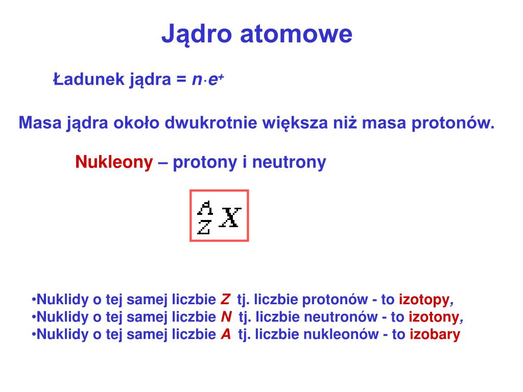 PPT - FIZYKA dla studentów POLIGRAFII Jądro atomowe PowerPoint ...