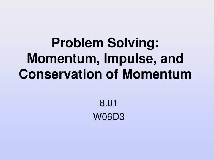 problem solving about momentum