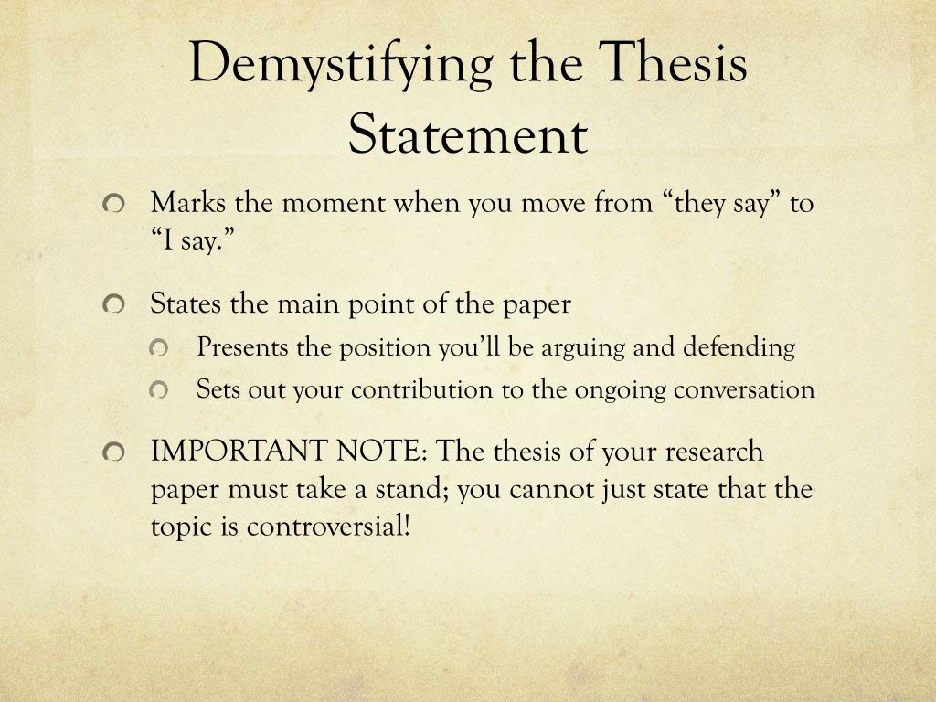 how say thesis