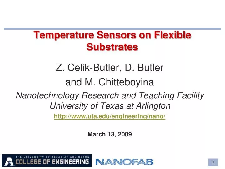 temperature sensors on flexible substrates n.