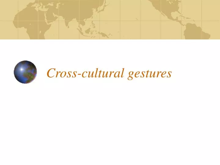 cross cultural gestures n.