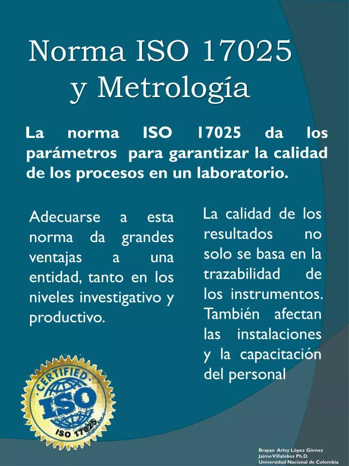 PPT - Norma ISO 17025 Y Metrología PowerPoint Presentation, Free ...