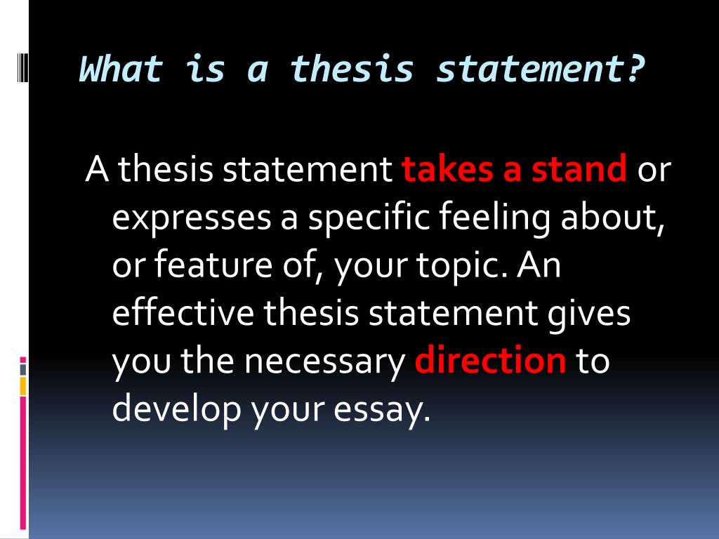 what's the purpose of a thesis statement
