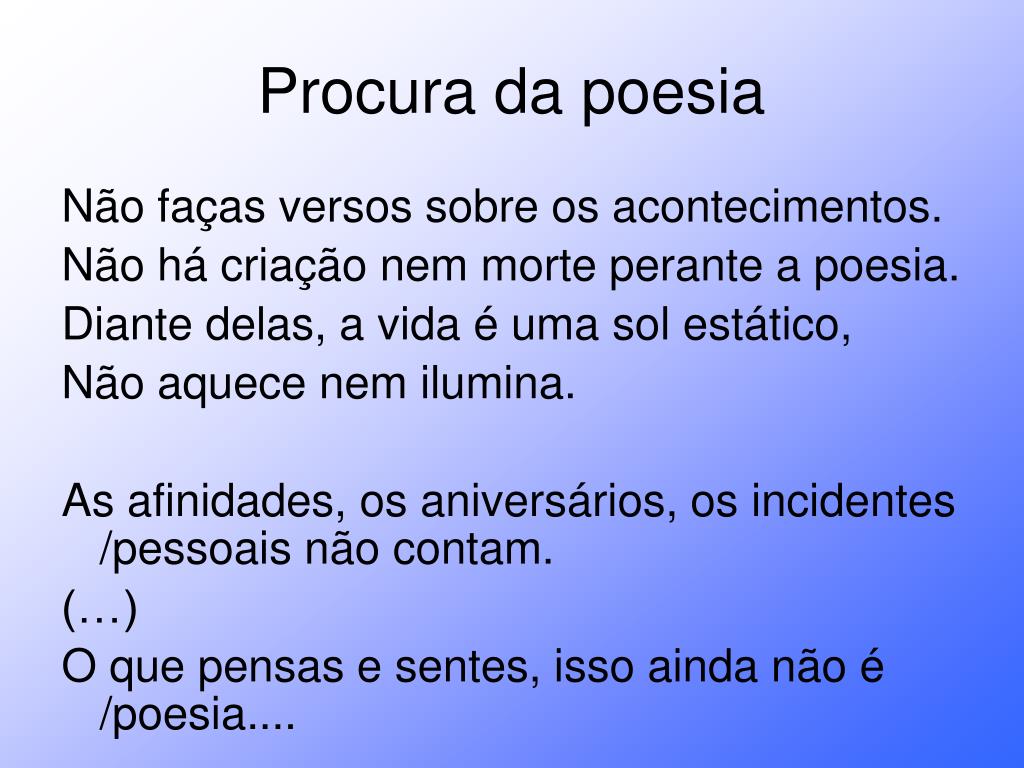 Procura da poesia 