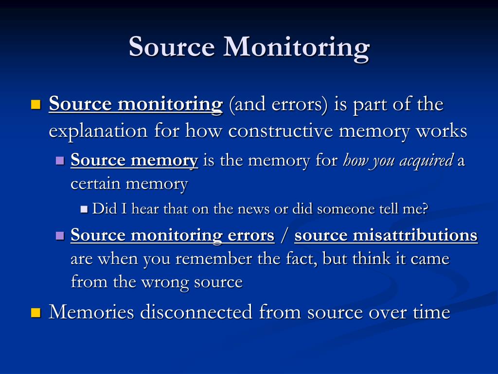 source monitoring error