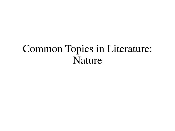 literature review in nature