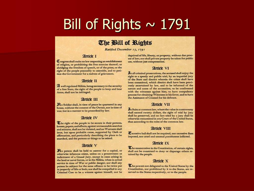 ppt bill of rights 1791 powerpoint presentation id 5393318