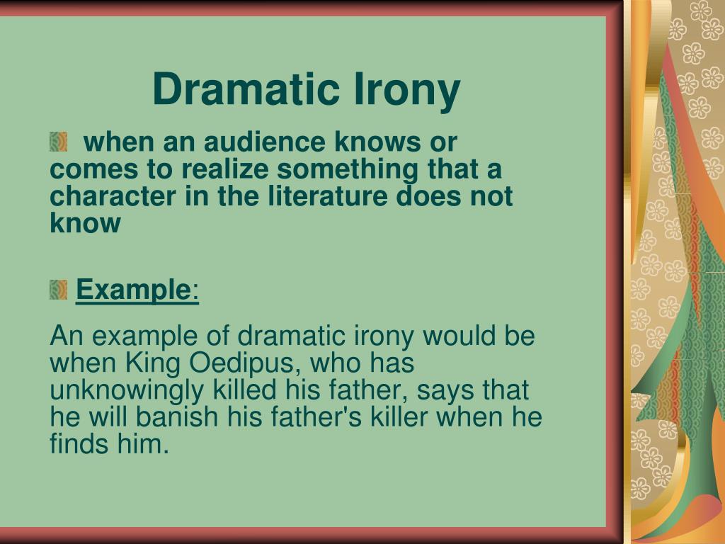 examples of verbal irony in oedipus the king