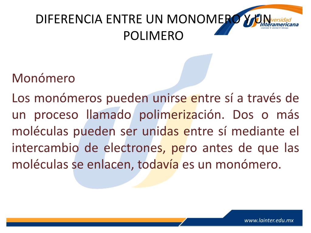 Cual Es La Diferencia Entre Un Monomero Y Un Polimero