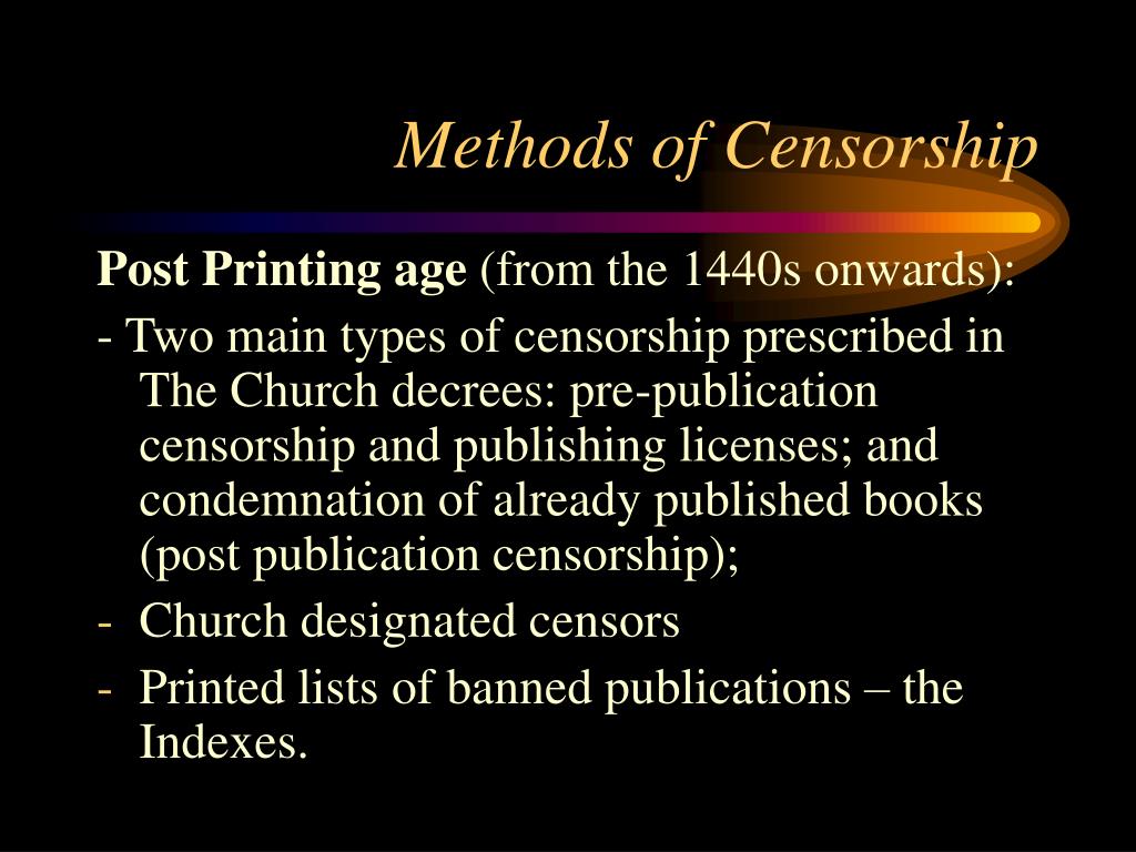PPT The History of Censorship PowerPoint Presentation, free download