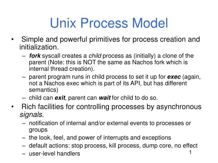 PPT Unix Process Model PowerPoint Presentation Free Download ID