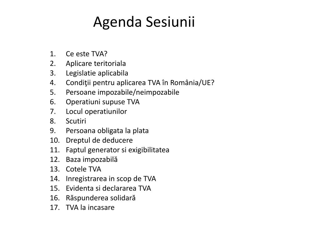 PPT - Taxa pe Valoarea Adaugata PowerPoint Presentation, free download -  ID:5396455