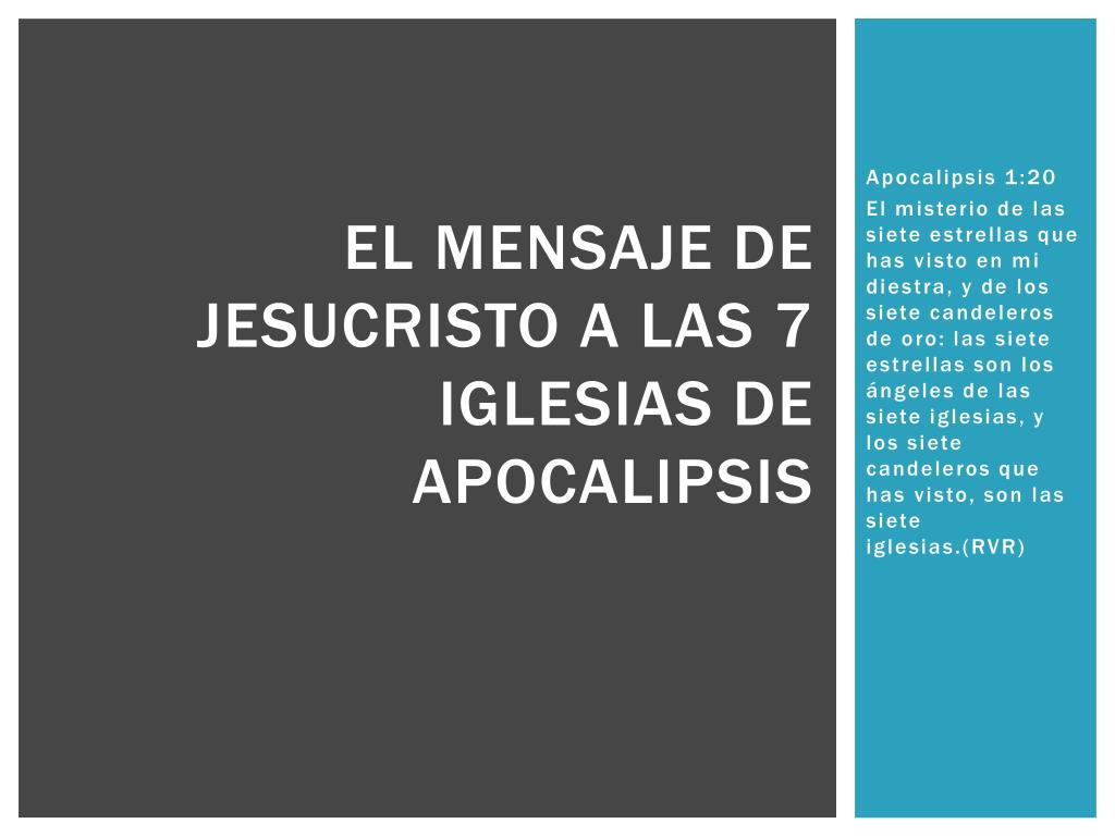 PPT - El mensaje de Jesucristo a las 7 Iglesias de Apocalipsis PowerPoint  Presentation - ID:5397090