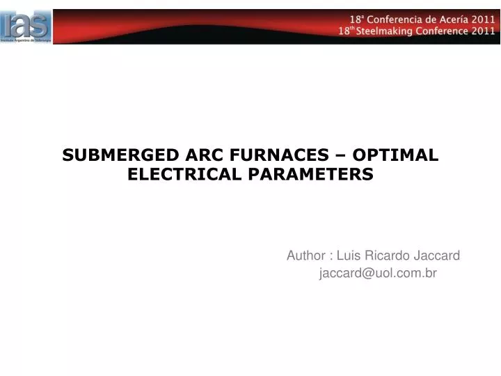 submerged arc furnaces optimal electrical parameters n.