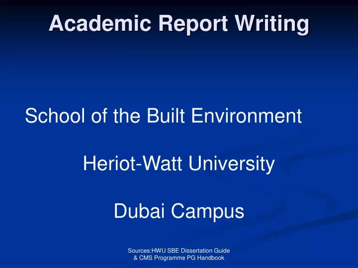 academic report writing n.