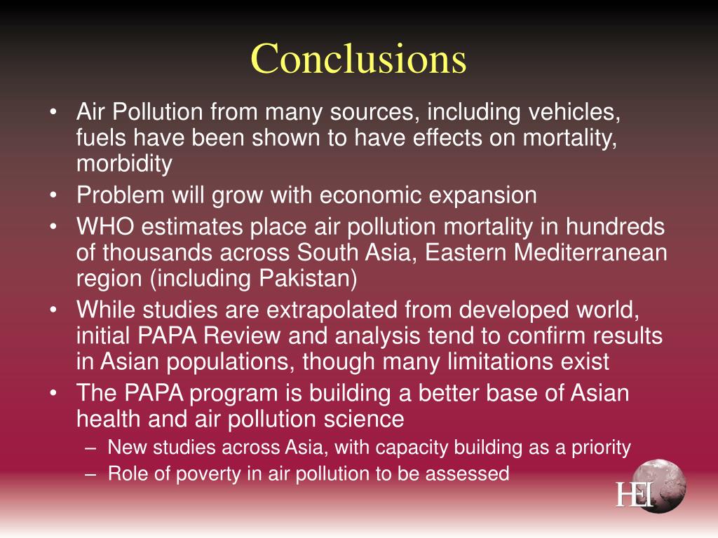 pollution project conclusion