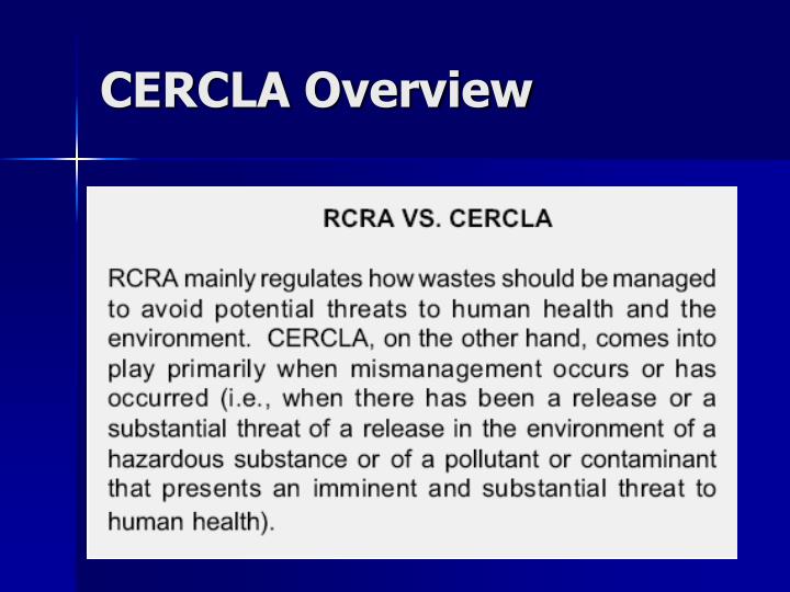 PPT - Comprehensive Environmental Response, Compensation, and Liability ...