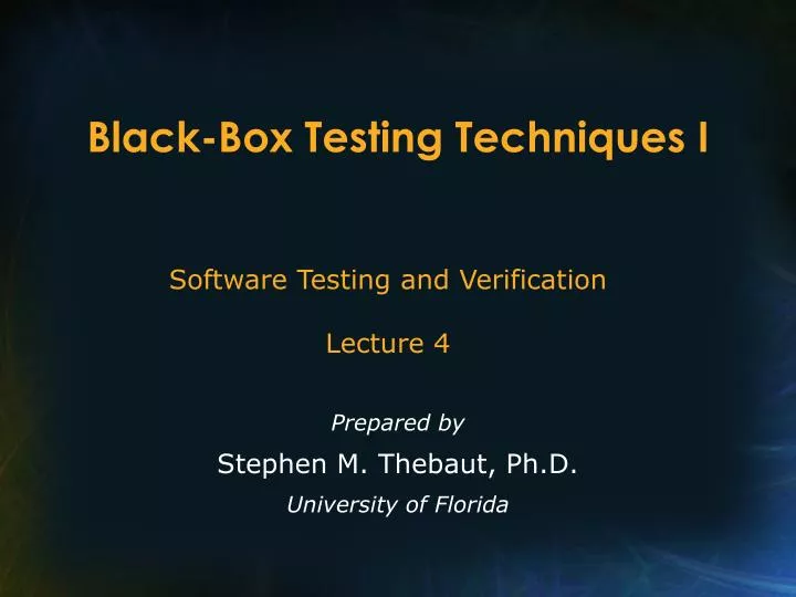 black box testing techniques i n.