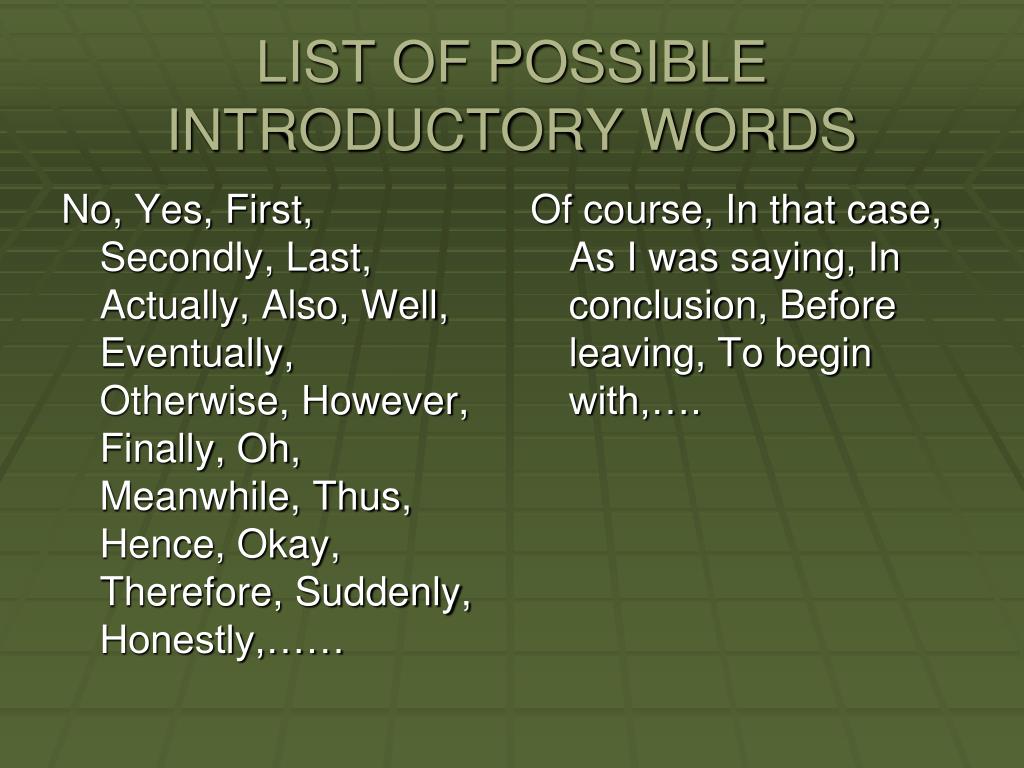 introductory words for essays