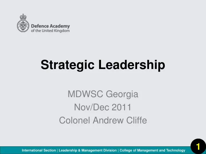 strategic leadership n.