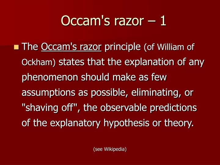 ockham razor example