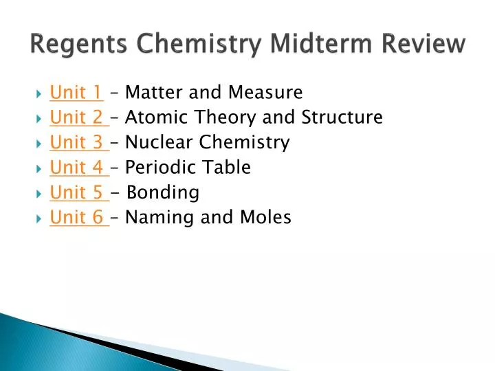 PPT Regents Chemistry Midterm Review PowerPoint