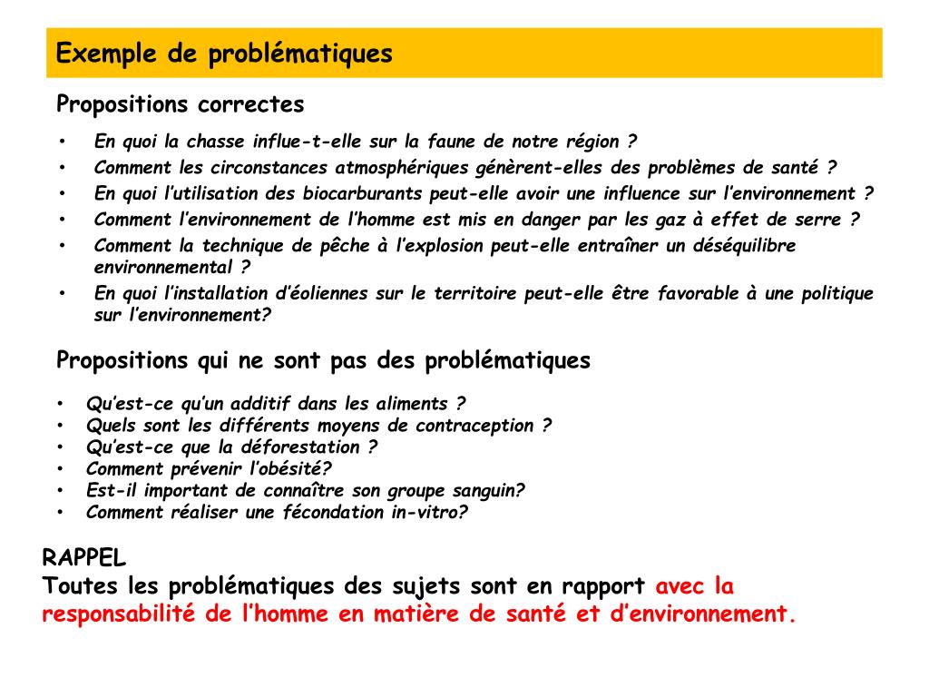 Une problématique en anglais