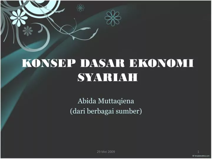 konsep dasar ekonomi syariah n.