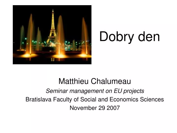 PPT - Dobry den PowerPoint Presentation, free download - ID:5402556